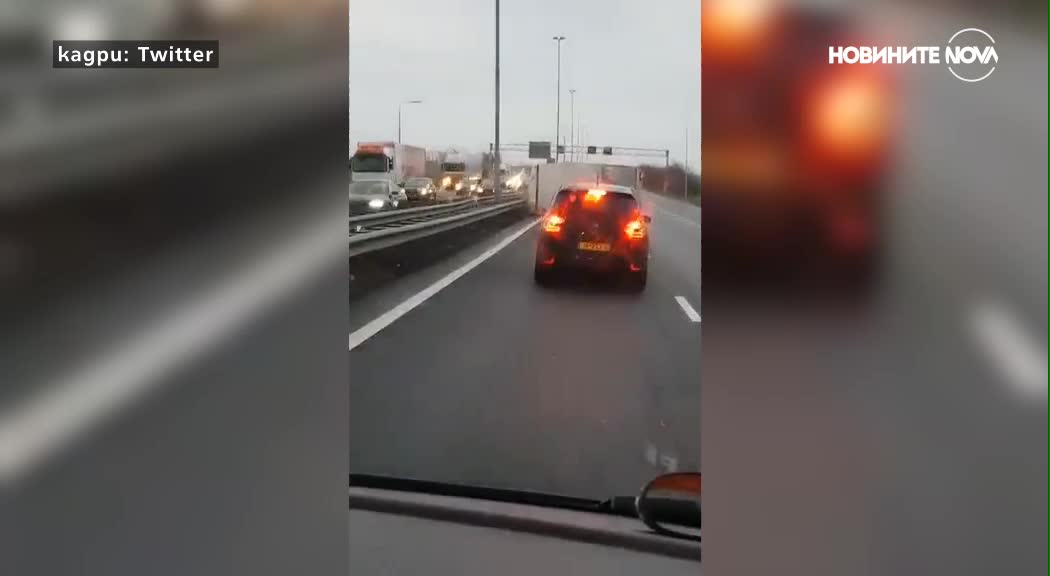 Вятър събори човек на земята в Холандия и преобърна камион