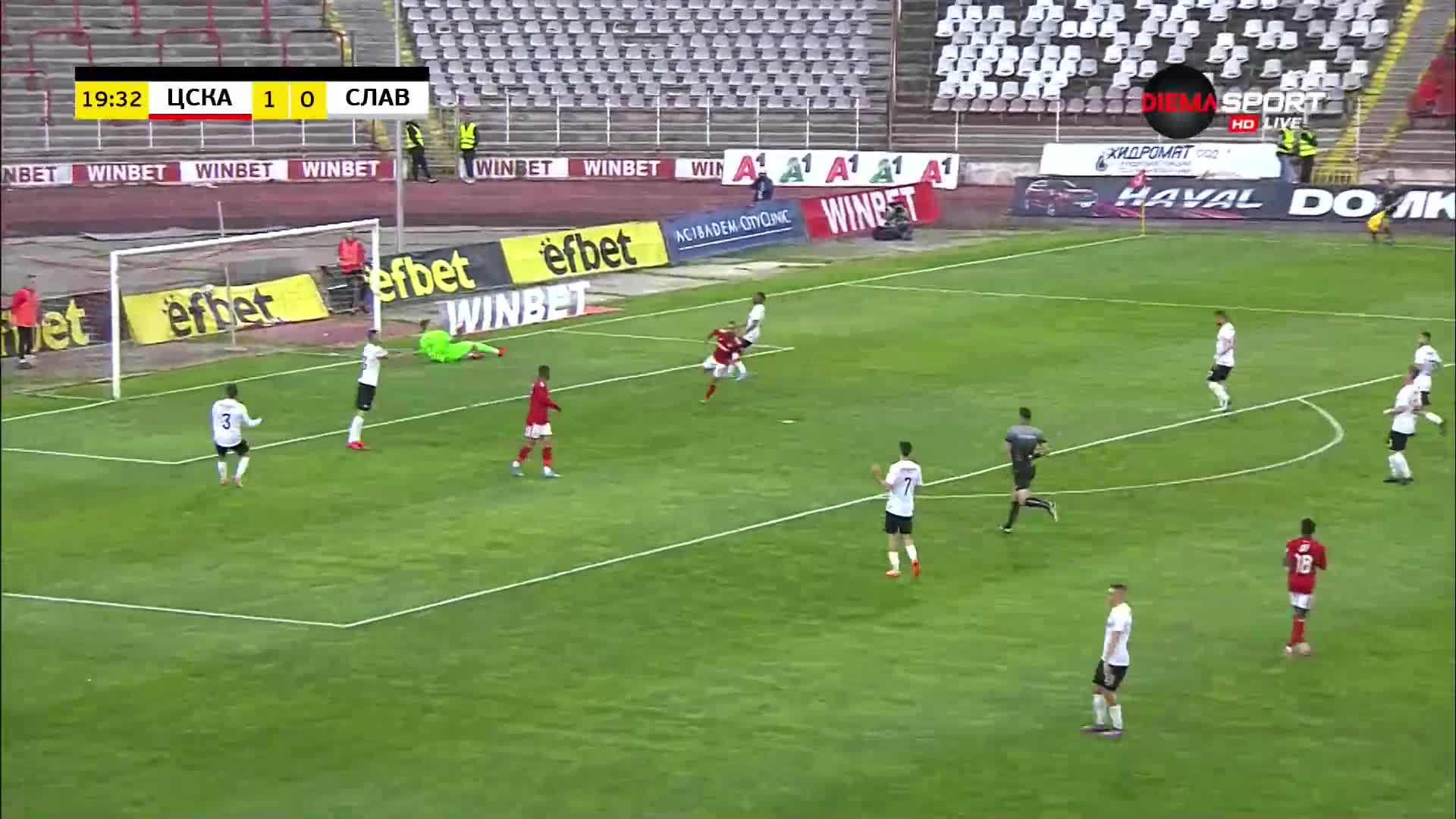 ЦСКА - Славия 3:0 /първо полувреме/