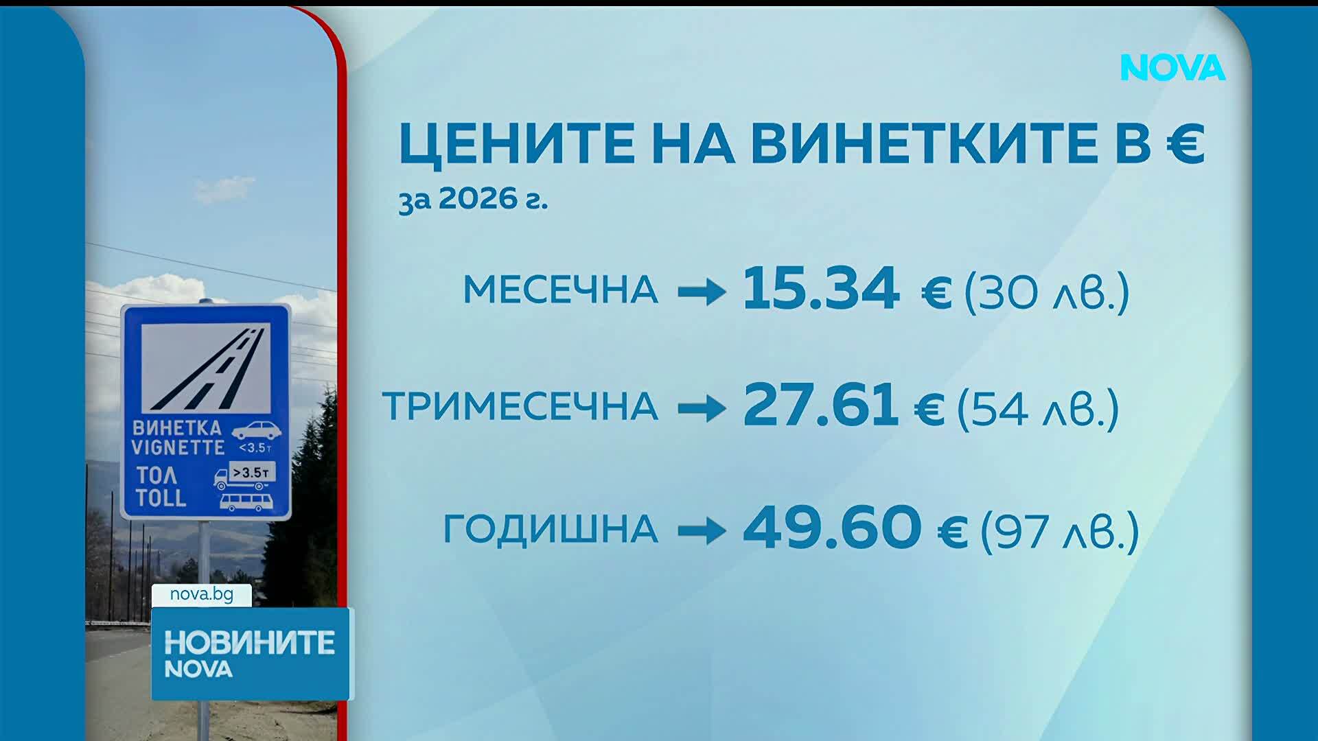Колко ще ни струват винетките в евро