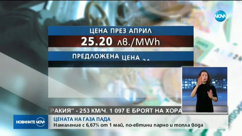 КЕВР предлага цената на природния газ да бъде с 6,67% по-ниска през май