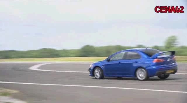 2008 Subaru Impreza Wrx Sti срещу Mitsubishi lancer evo 10 на пистата на Top Gear
