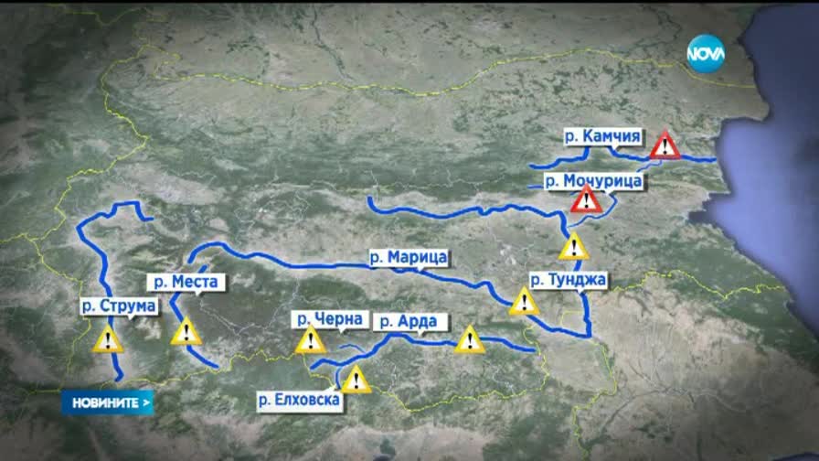 Риск от повишаване на речните нива в страната
