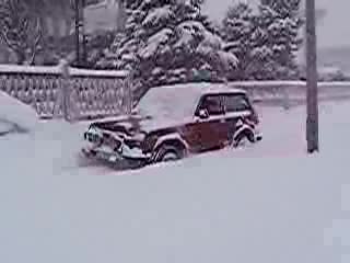 Lada Niva Through The Furst Snow Of 2008