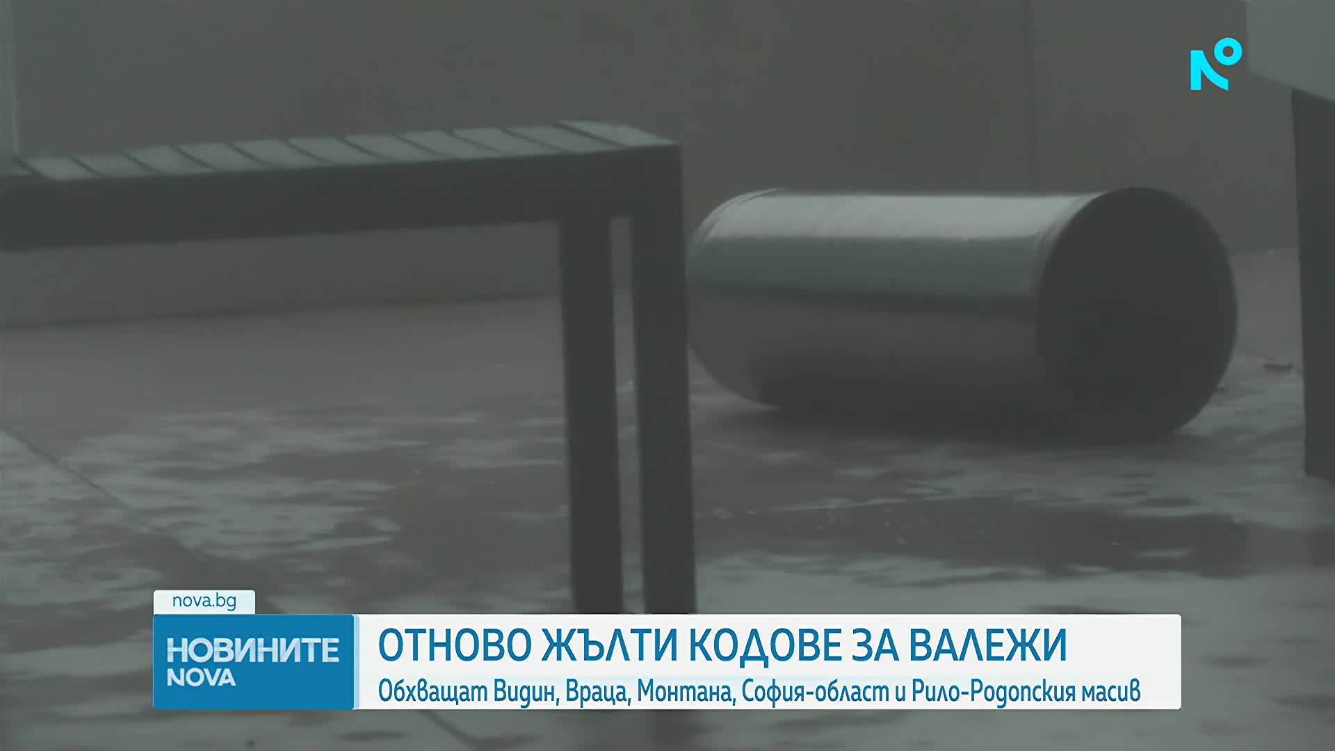 Жълт код за интензивни валежи в 7 области