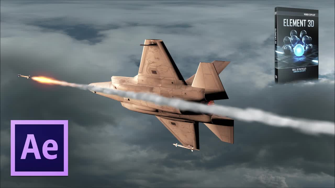 Изтребители в Студентски Град : After Effects   Element 3d видео урок .
