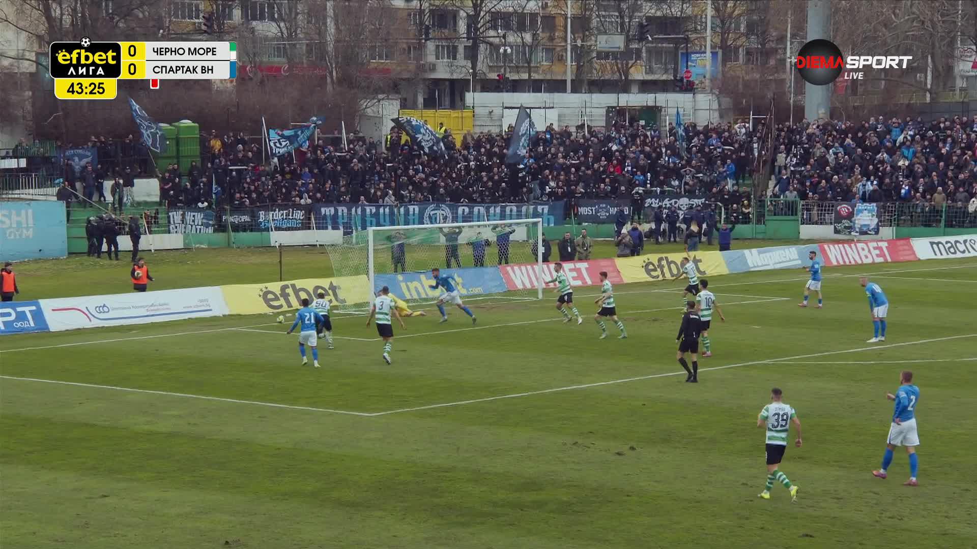 Черно моер - Спартак Варна 0:0 /първо полувреме/