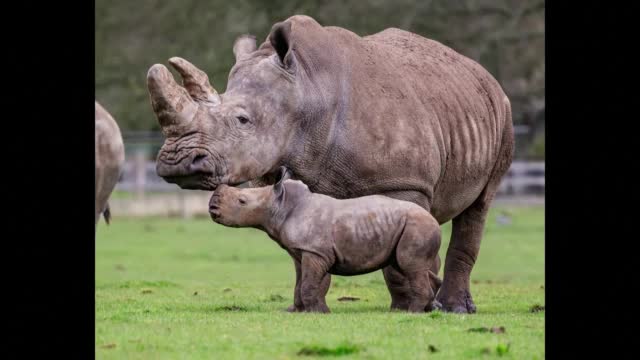 Бебе носорог от застрашен вид радва посетителите на зоопарк край Лондон