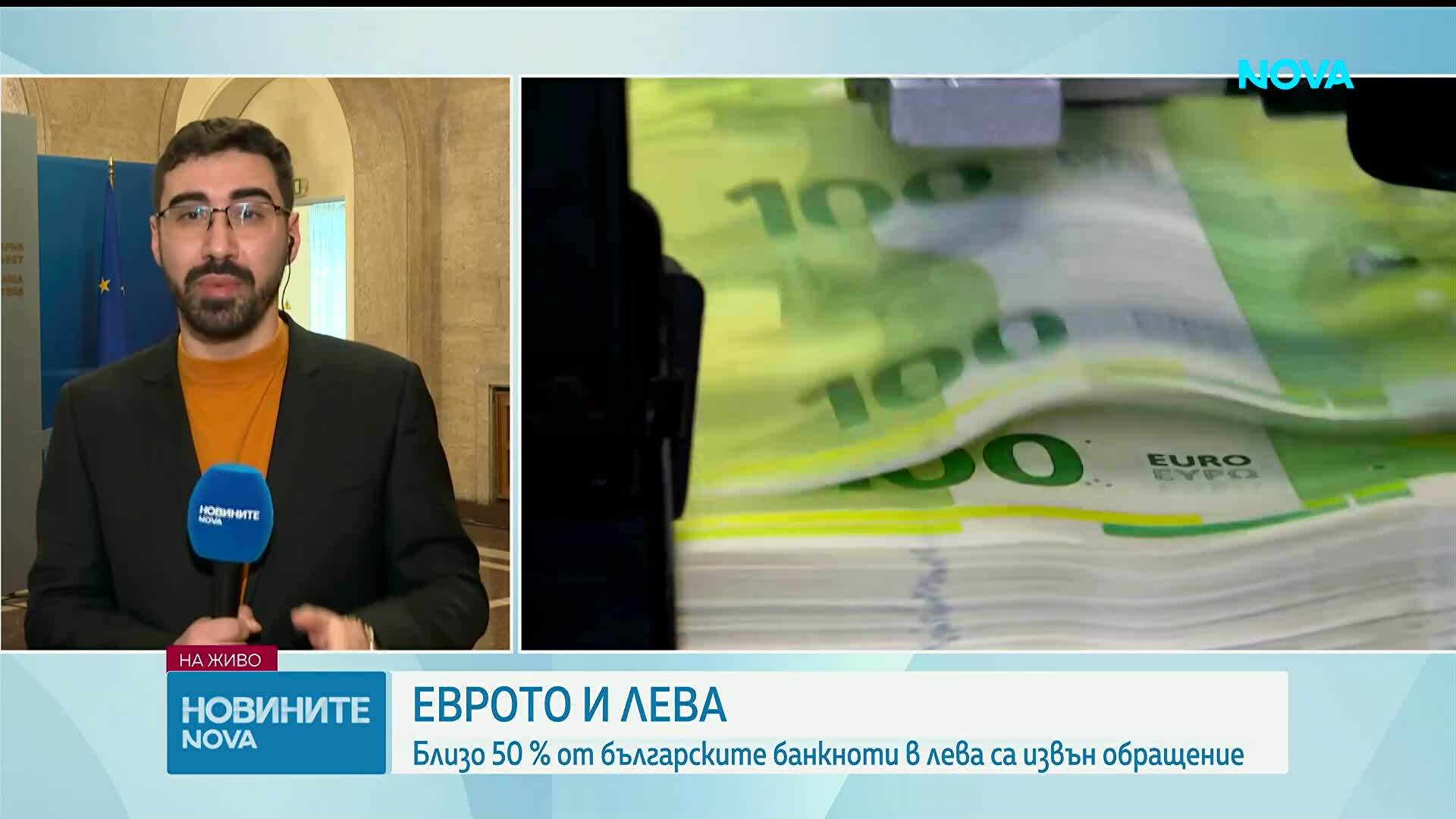 Координационният център към Механизма за еврото: Близо 50% от левовете в обращение са изтеглени от БНБ