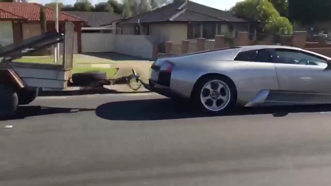Невероятно - Lamborghini Murcielago дърпа ремарке с козлета !