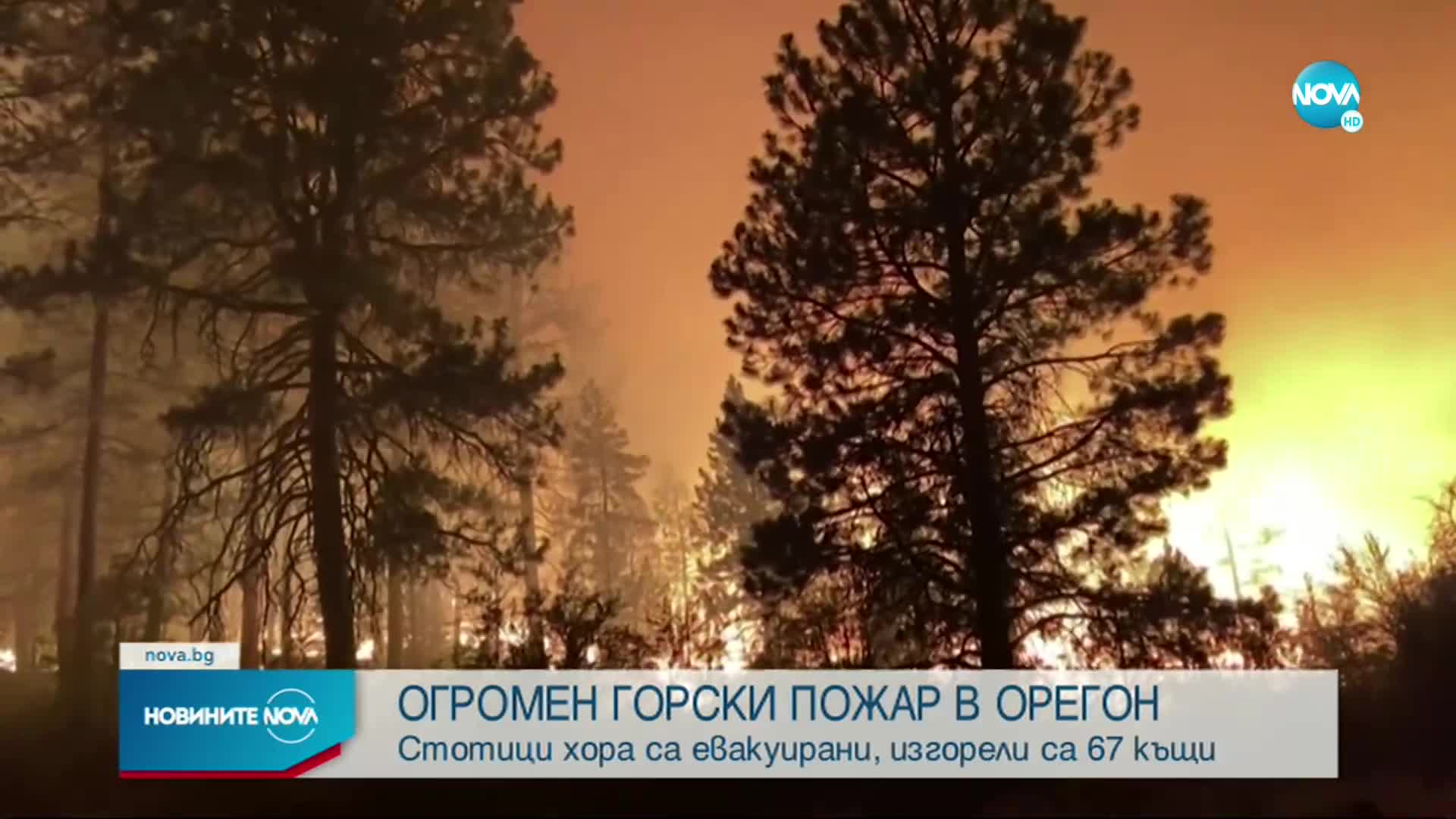 Огромен горски пожар заплашва селища в американския щат Орегон