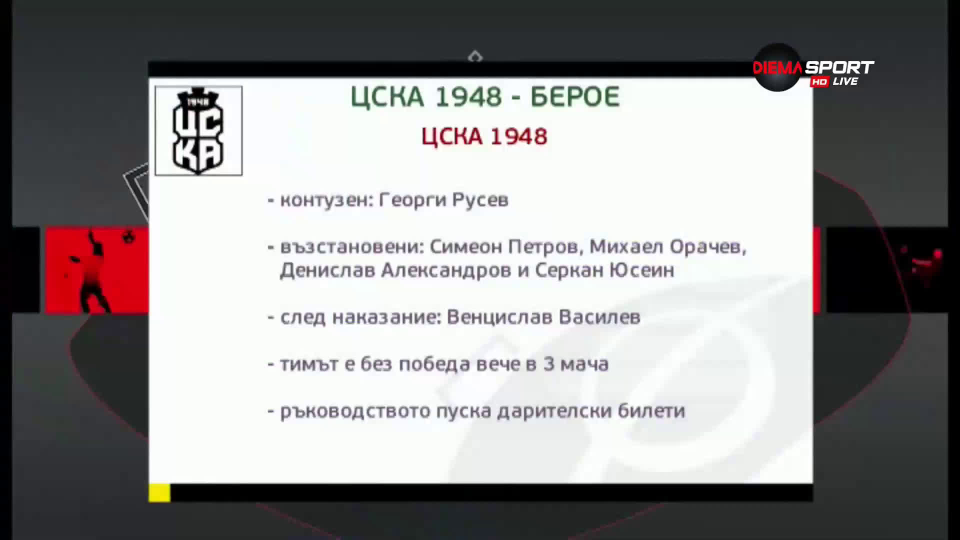 Новините преди ЦСКА 1948 - Берое