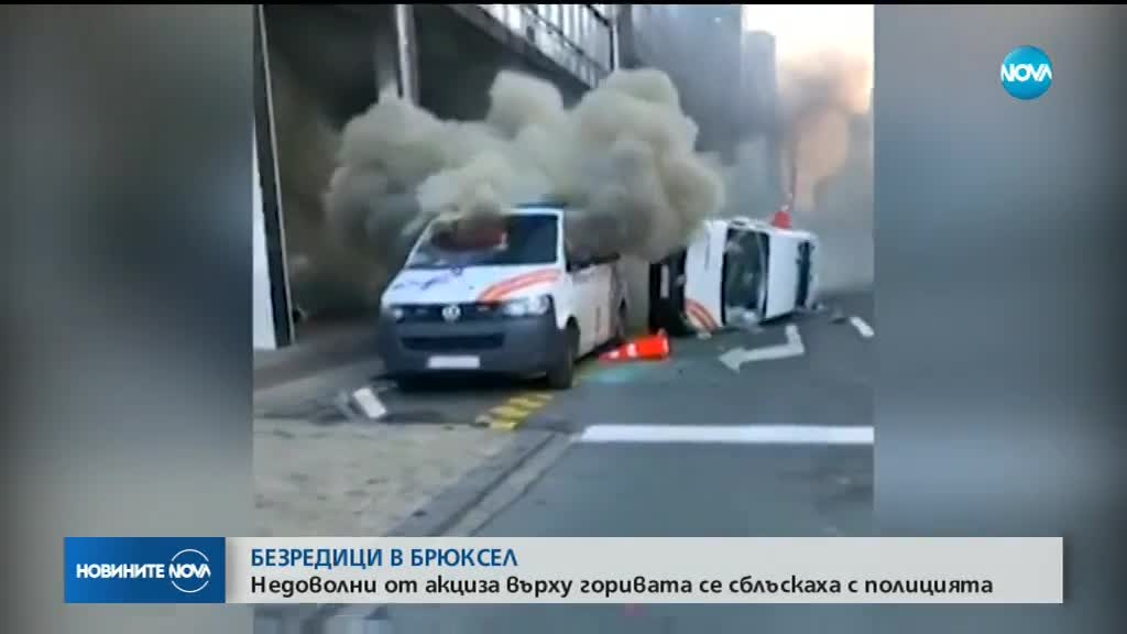 Сблъсъци между полицията и протестиращи в Брюксел