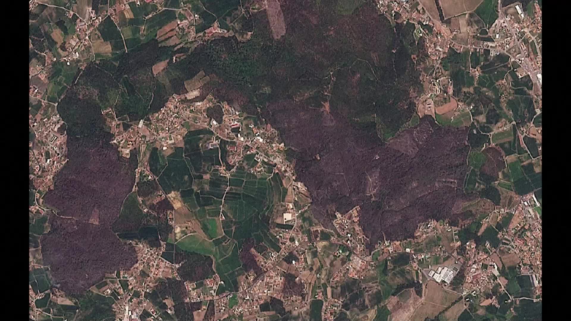Сателитни изображения на горските пожари в Европа