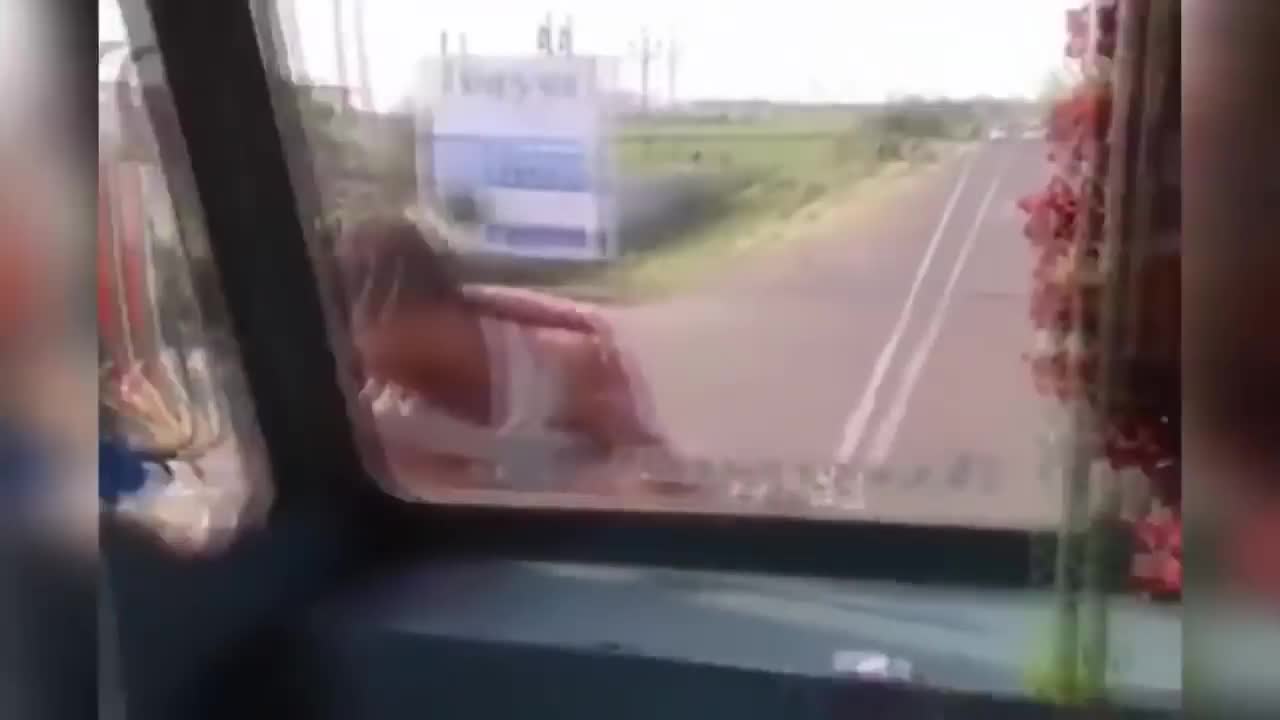 Не, просто няма втори такъв изрод! Виждали ли сте до сега някой да прави това, докато кара камиона с