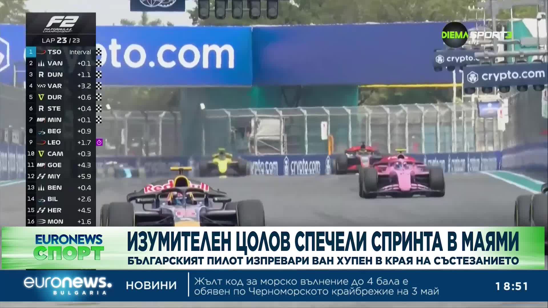 Изумителен Цолов спечели спринта в Маями