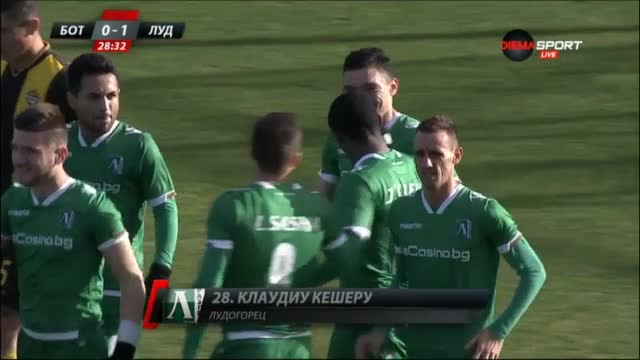 Ботев - Лудогорец 0:1 /първо полувреме/, А група, 18-и кръг