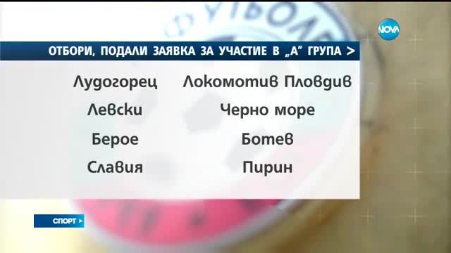 15 отбора със заявка за А група