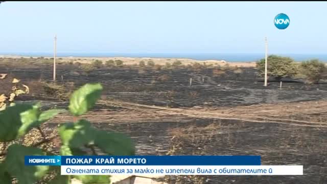 Пожар край морето беше на косъм да изпепели цяло село