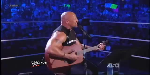 Скалата пее за Джон Сина - Raw- 12.03.12-част 2