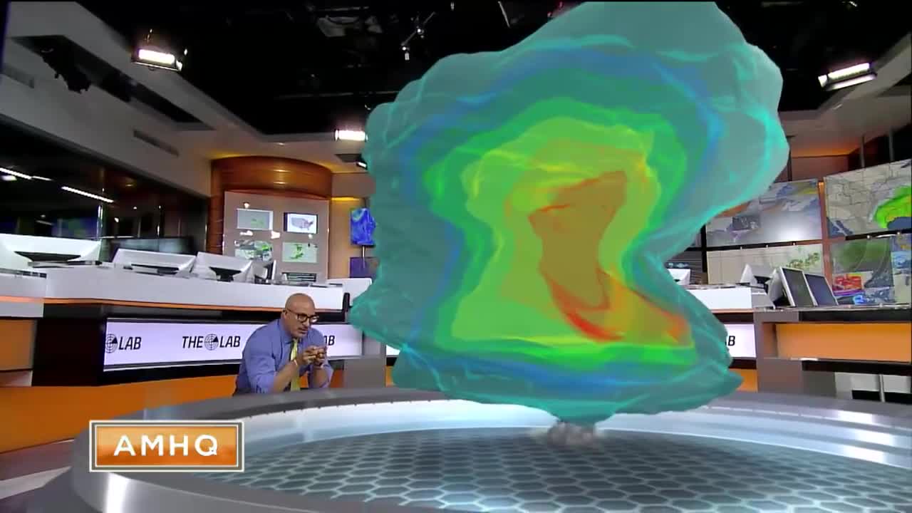 3d визуализация на торнадо в американска емисия за времето