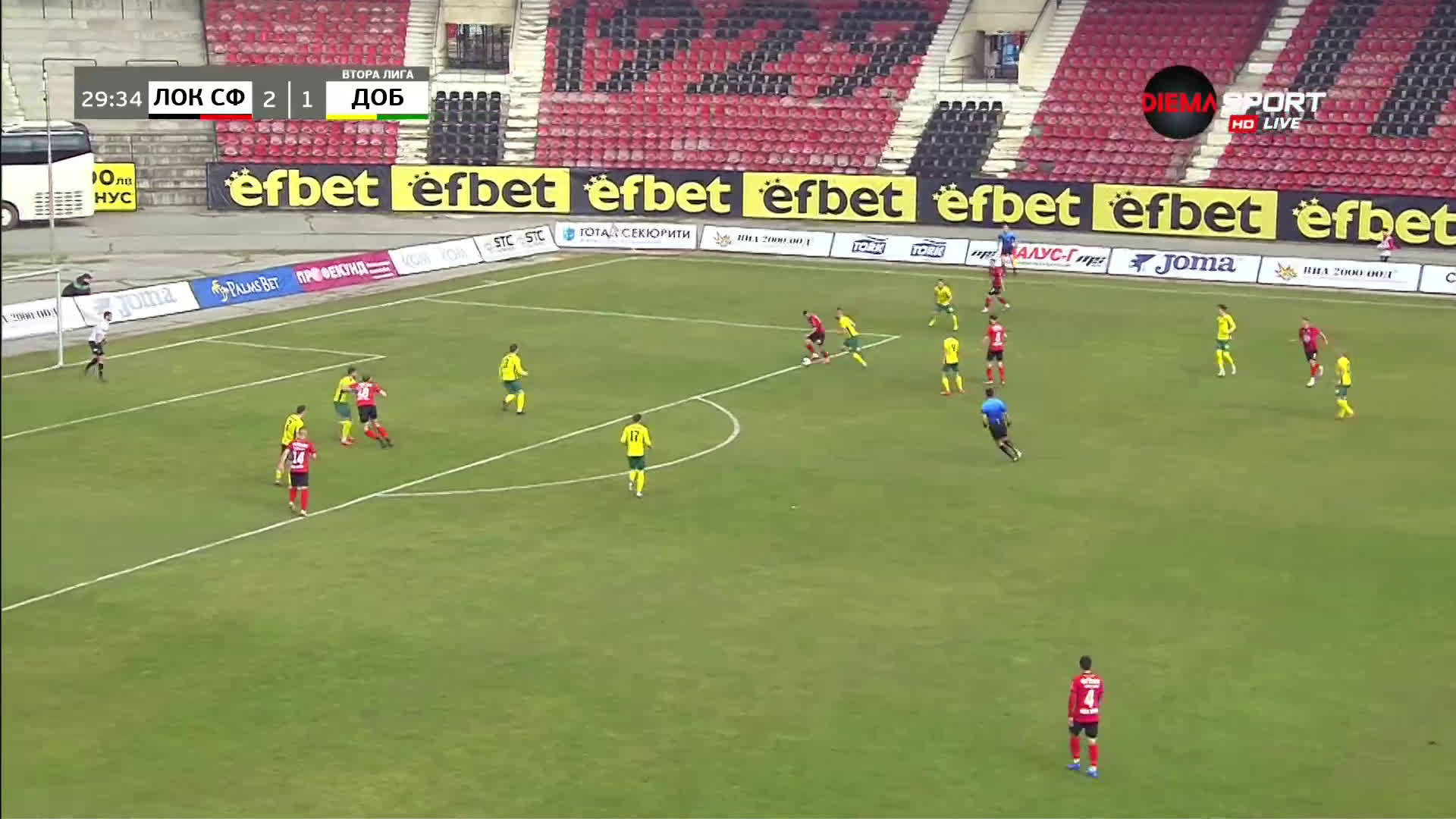 Локомотив София - Добруджа 3:1 /първо полувреме/
