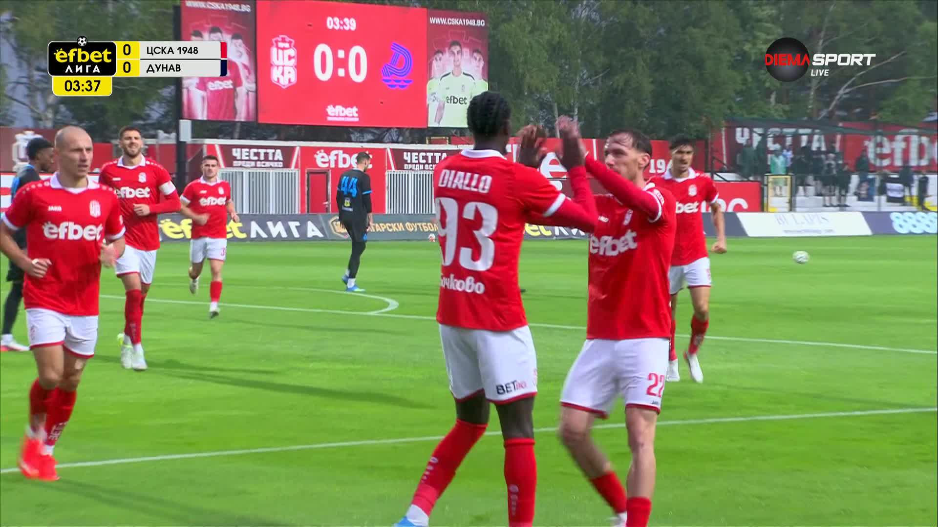 ЦСКА 1948 - Дунав Русе 1:0 /първо полувреме/