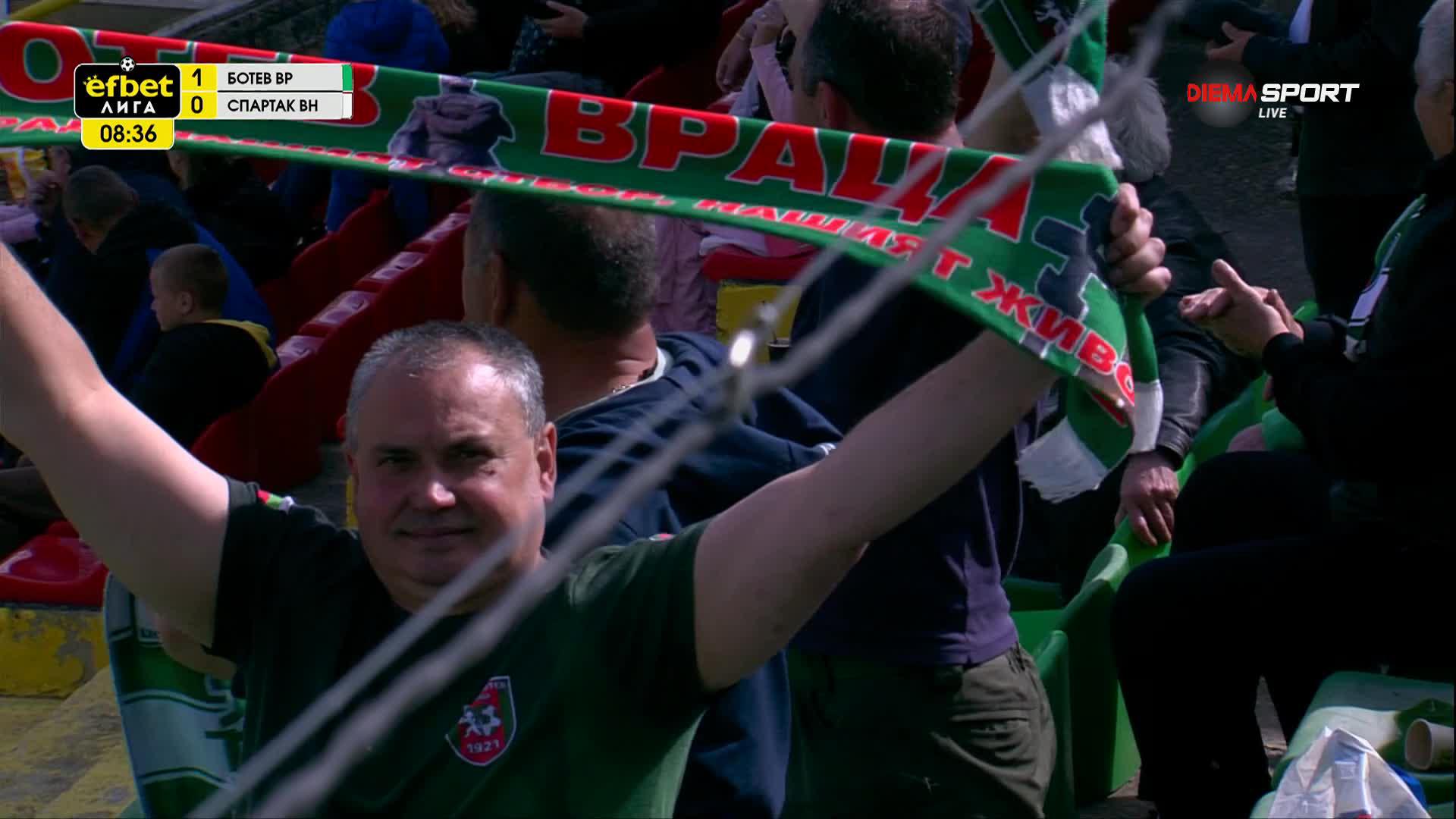 Ботев Враца - Спартак Варна 2:0 /първо полувреме/