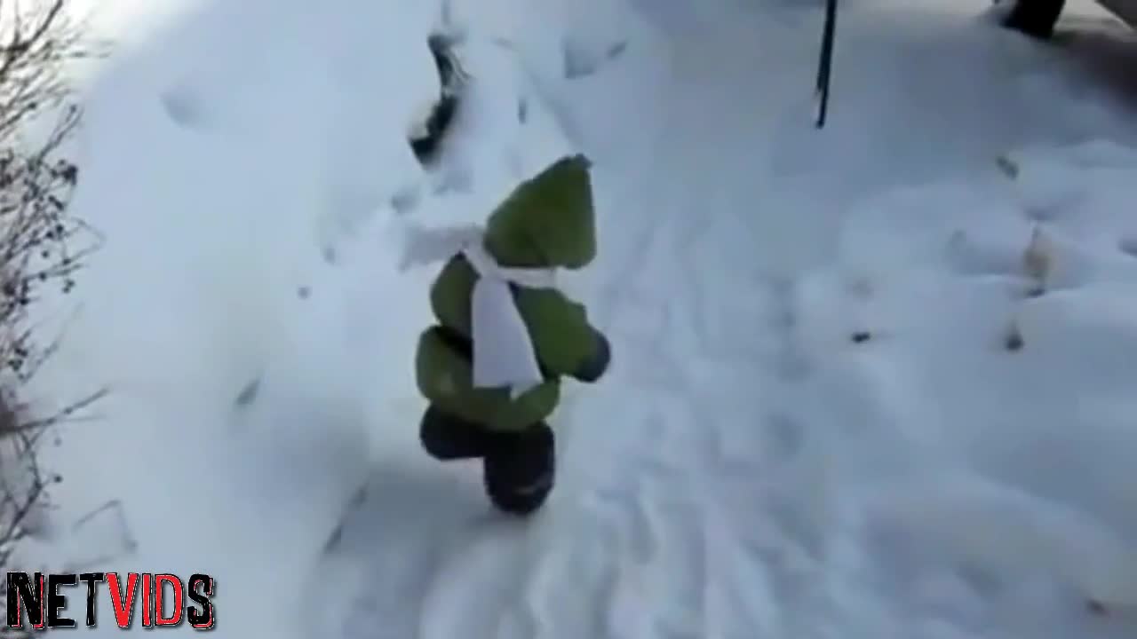 Маймунка вижда сняг запърви път