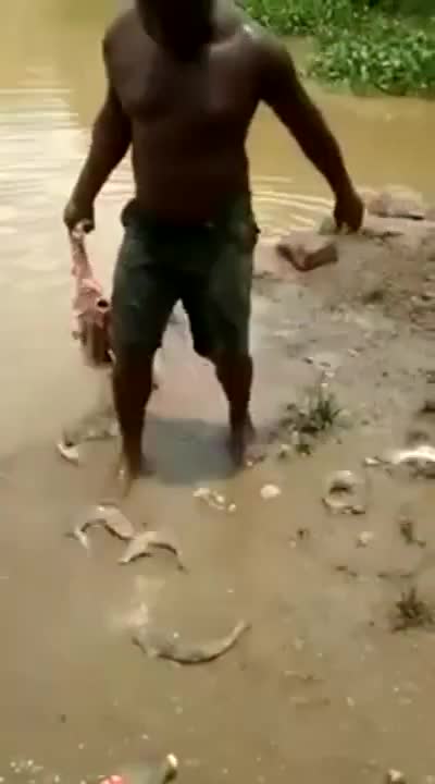 Необичаен метод за ловене на риба.