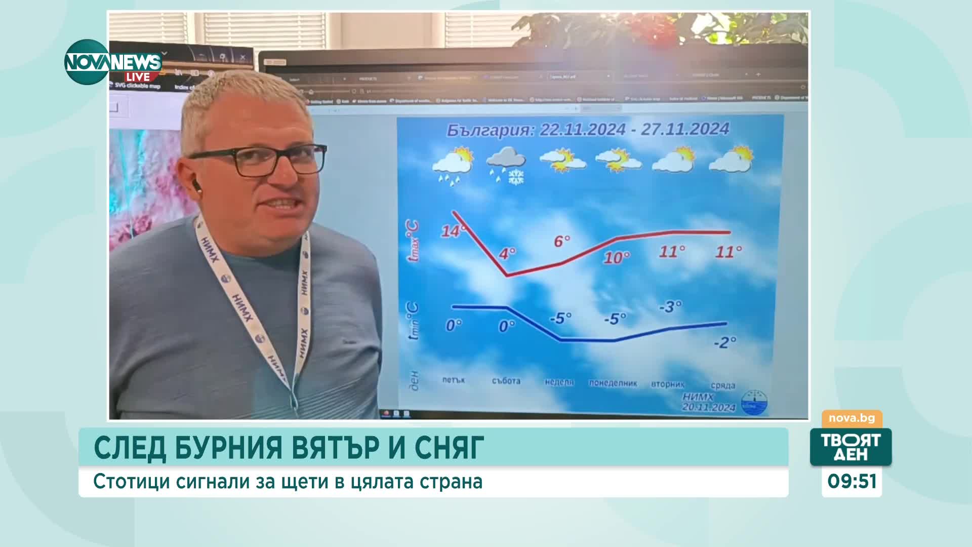 Сняг и силен вятър в София, десетки сигнали за щети