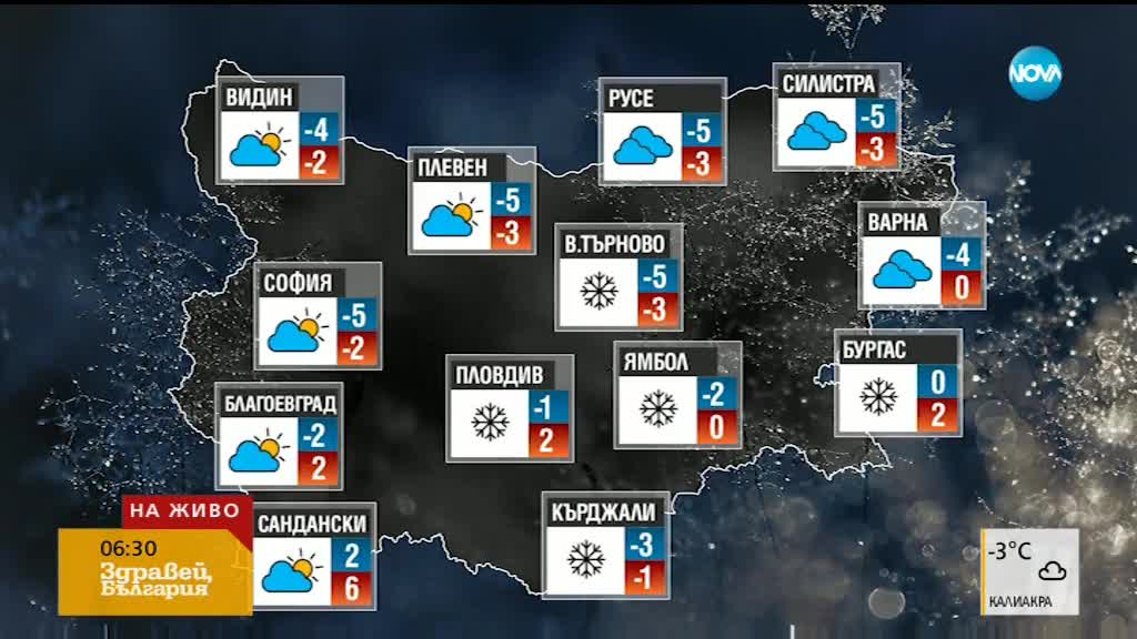 Прогноза за времето (29.11.18 - сутрешна)