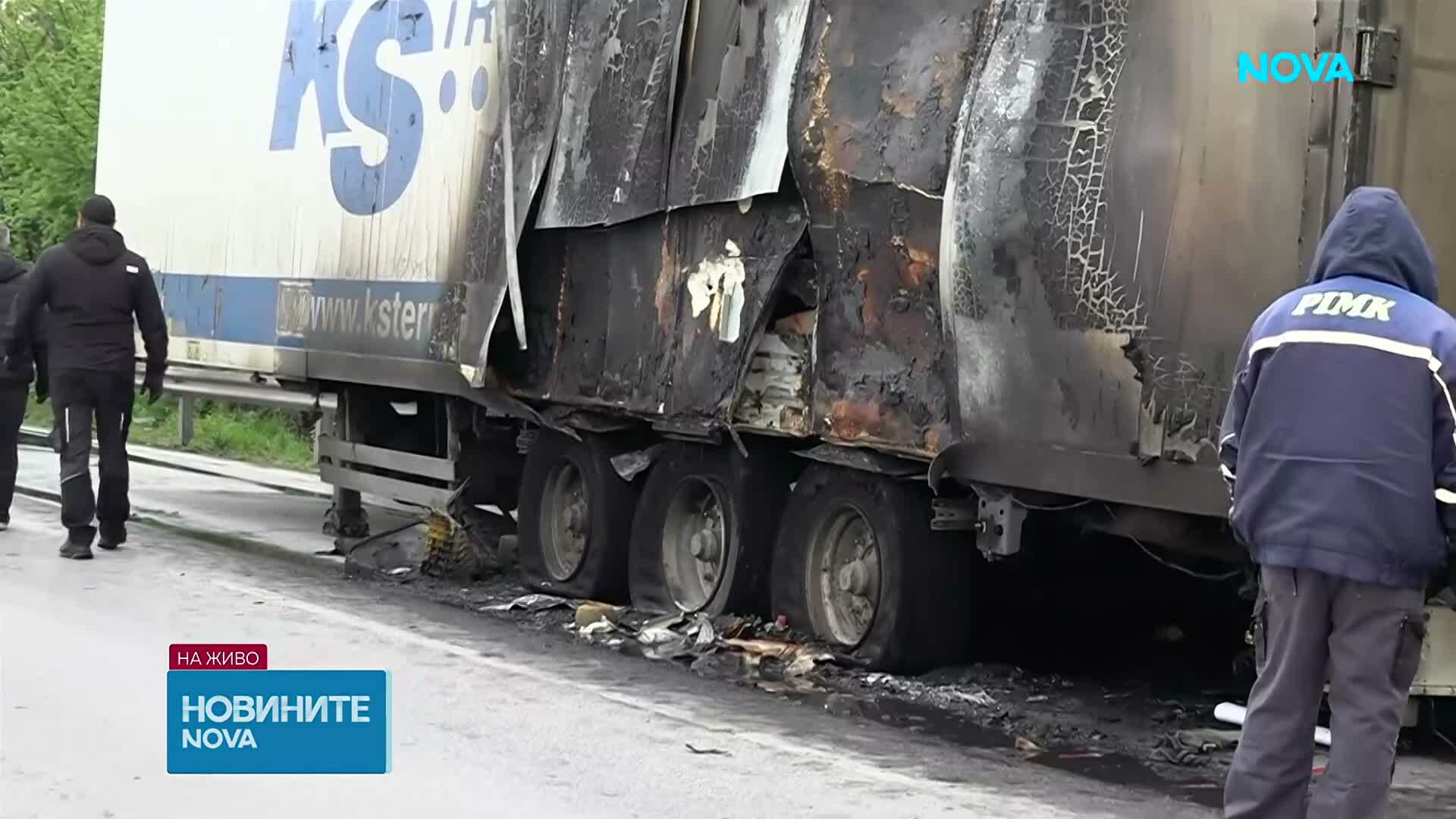 Запалил се камион затруднява движението по източния обходен път на Пловдив