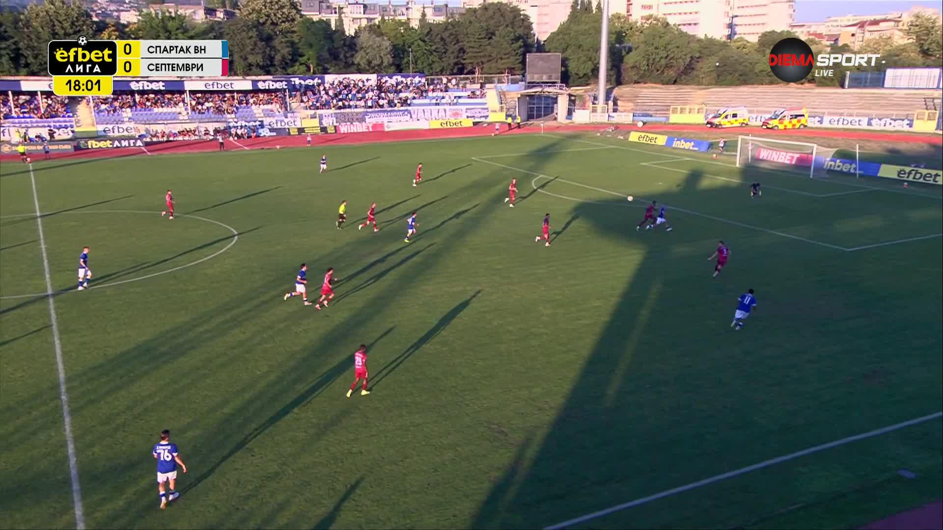 Спартак Варна - Септември София 0:0 /първо полувреме/