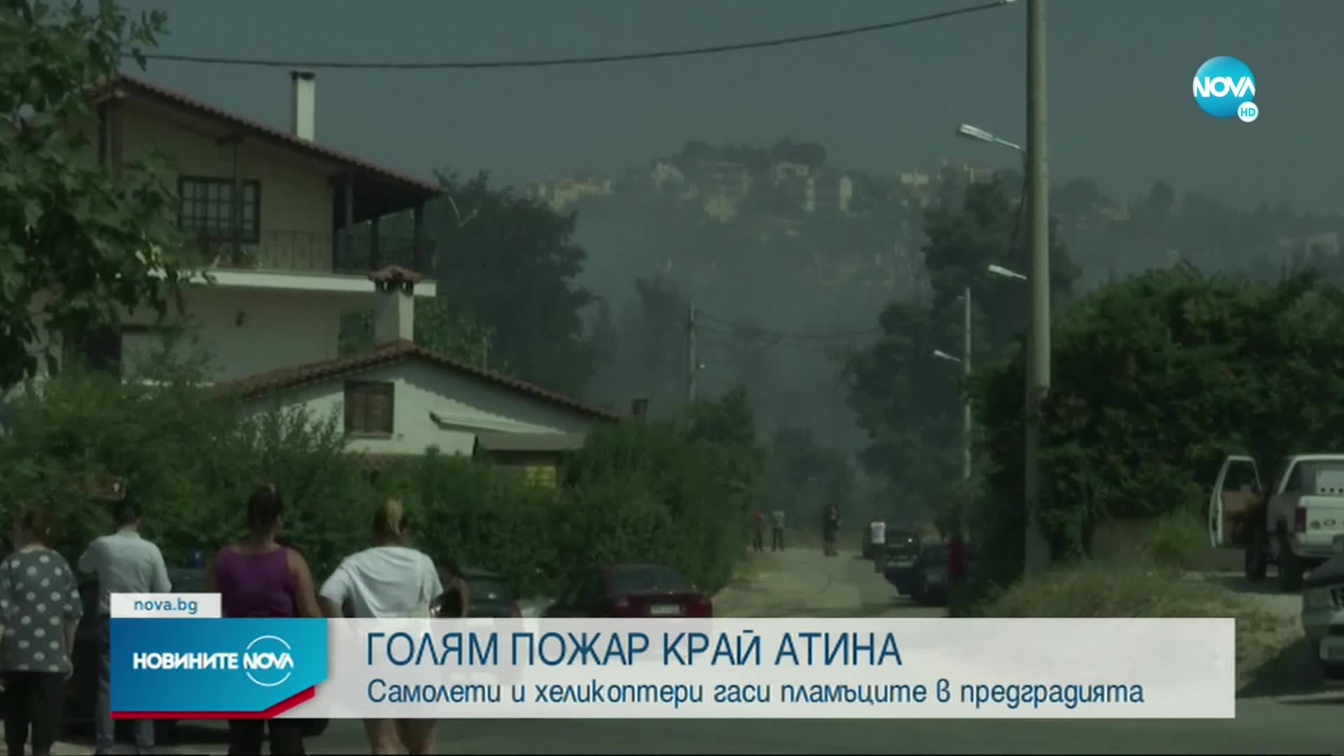 Голям пожар унищожи къщи и борова гора в предградие на Атина