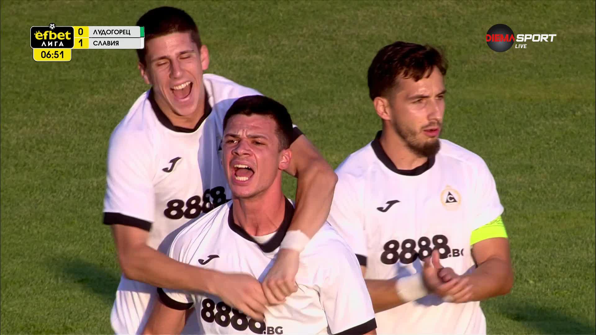 Лудогорец - Славия 1:1 /първо полувреме/
