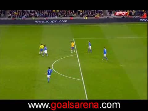 Бразилия 2 - 0 Италия Гол На Робиньо 10.02.2009