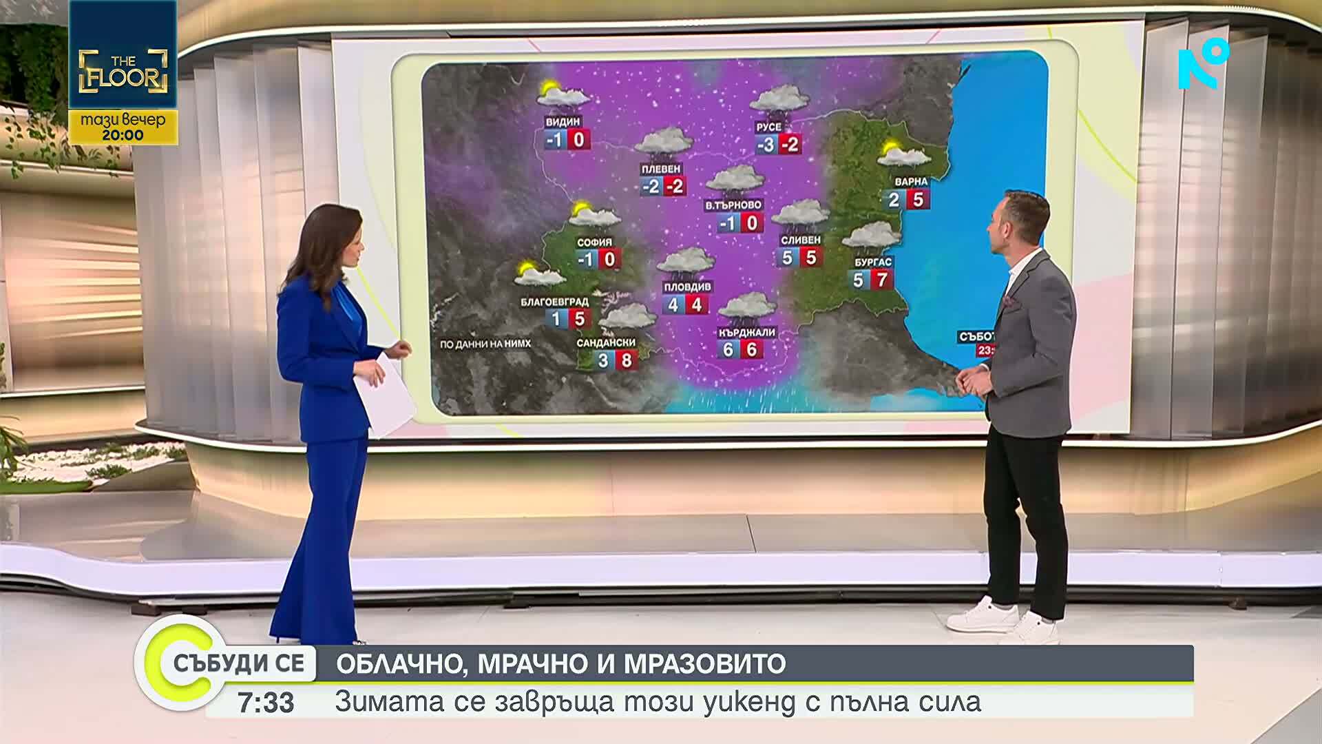 Зима със сняг и виелици в събота