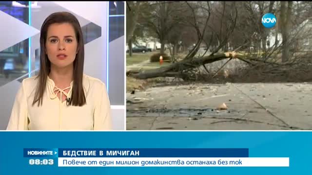 БЕДСТВИЕ В МИЧИГАН: Повече от един милион домакинства останаха без ток