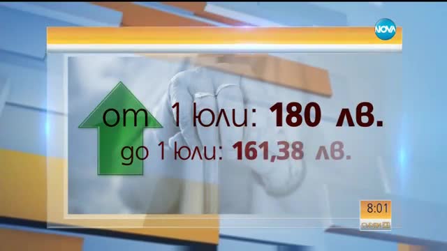 Минималната пенсия вече е 180 лева