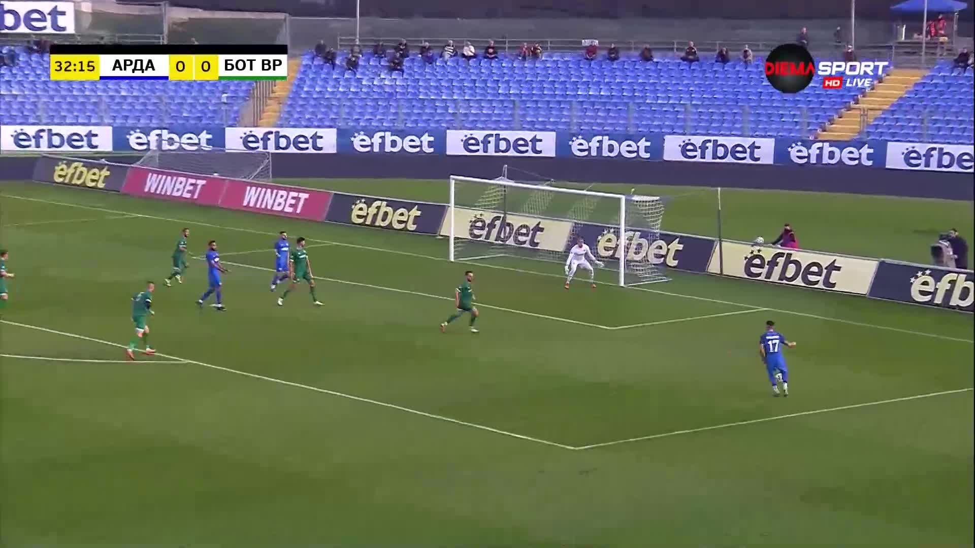 Арда - Ботев Враца 1:0 /първо полувреме/
