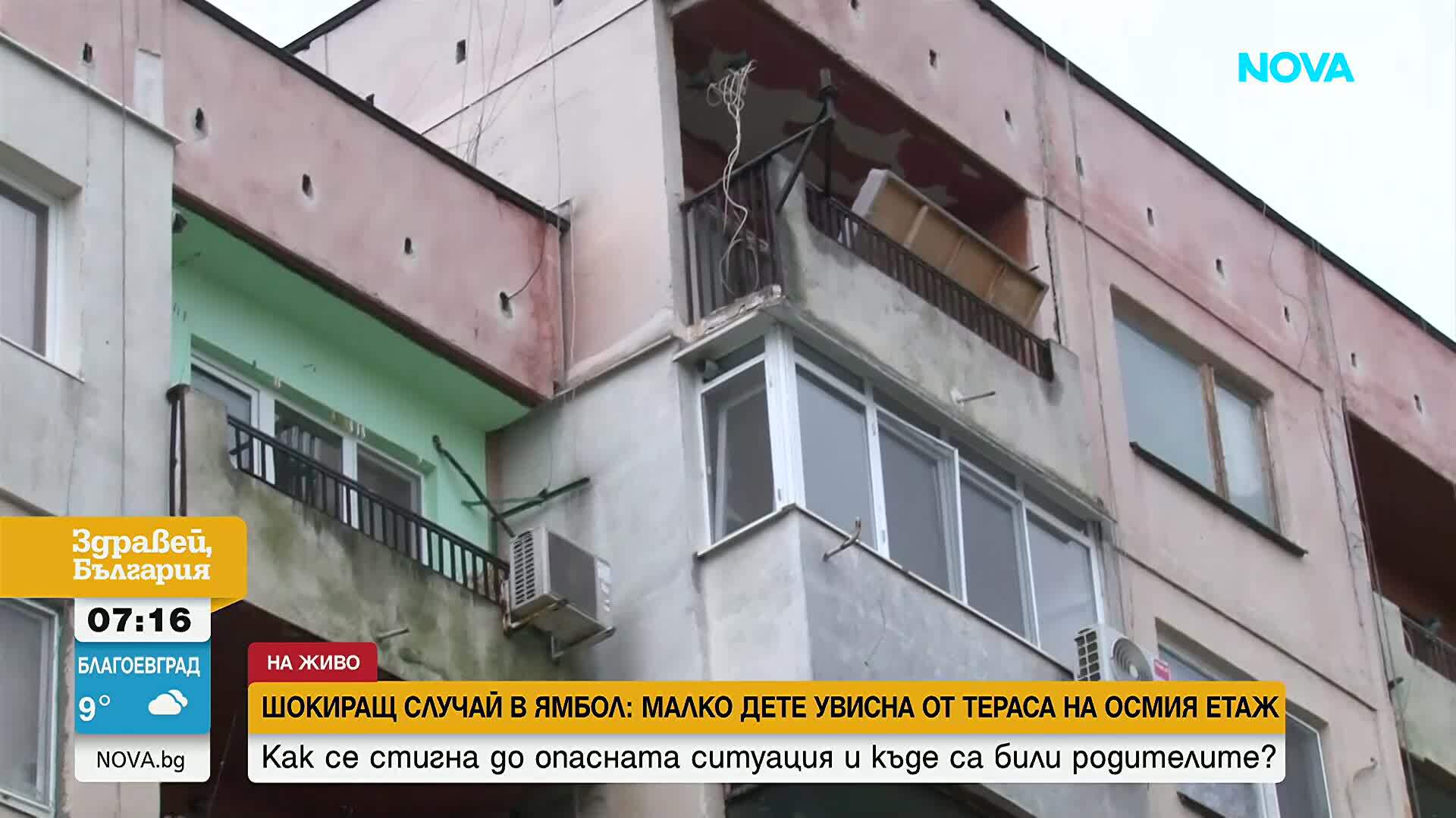 След като малко дете увисна от осмия етаж в Ямбол: Какво разказват съседите и социалните служби