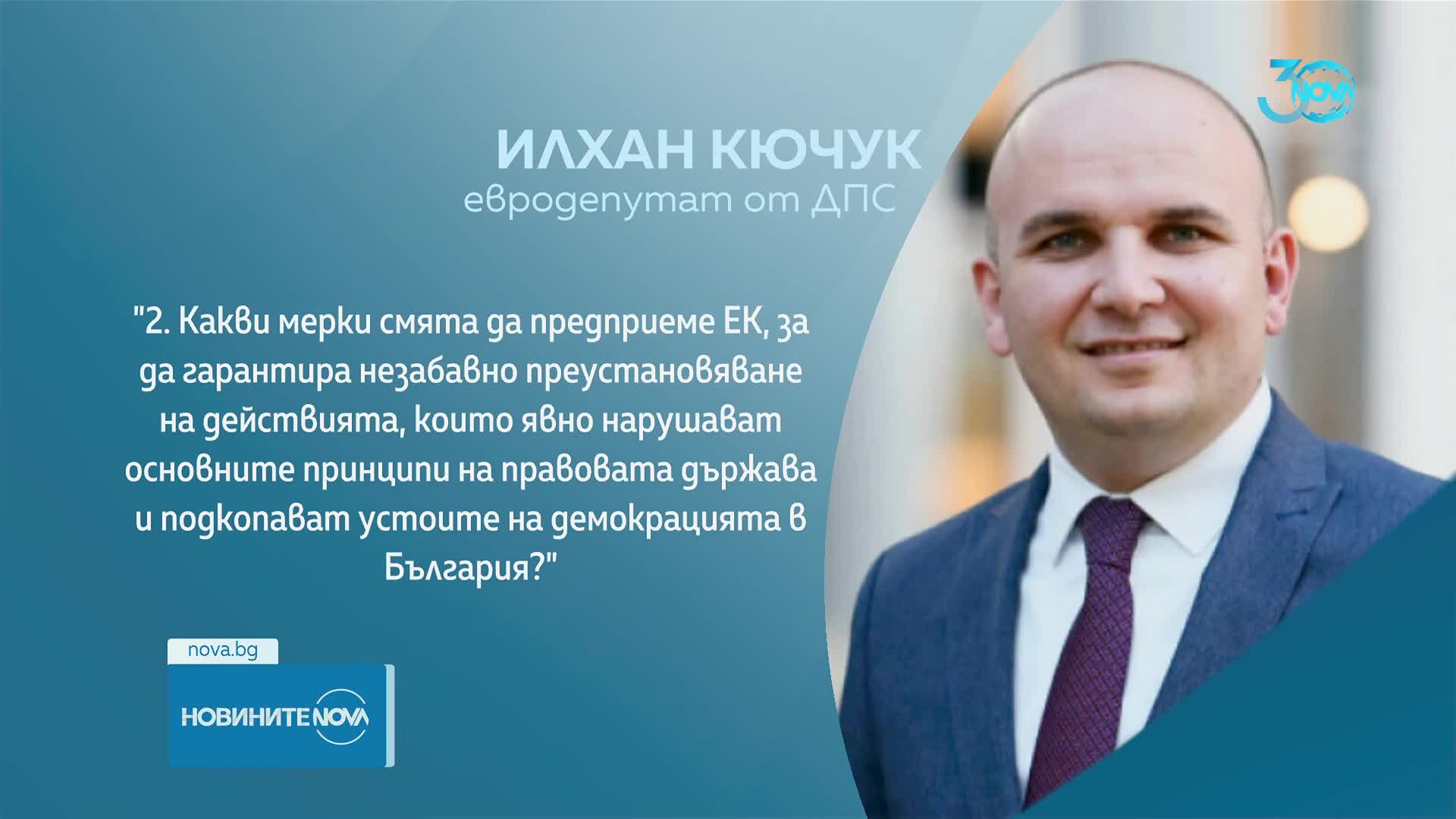 Илхан Кючюк сезира ЕК за съмнения за тенденциозни проверки на държавни органи на членове и активисти