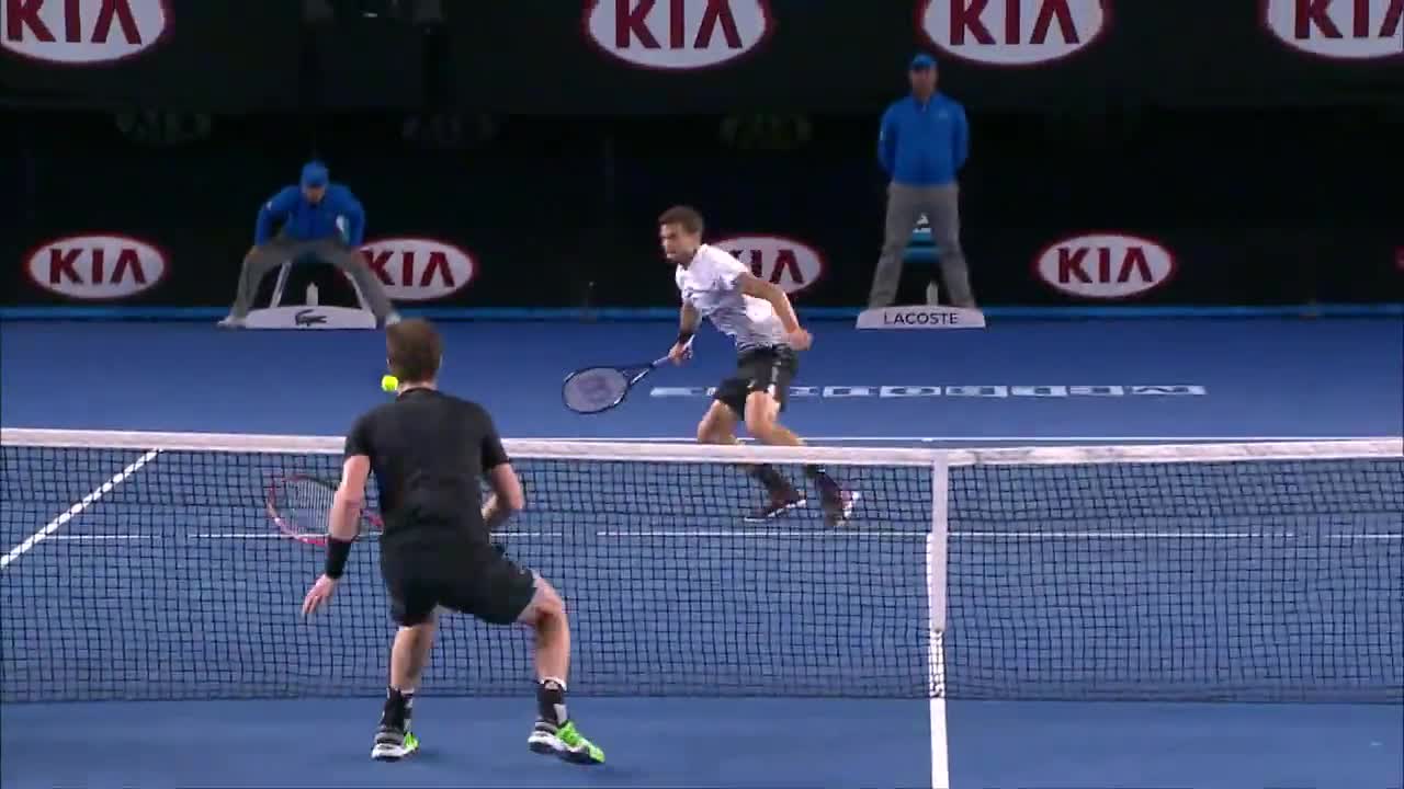 Класа! Вижте каква точка спечели Григор Димитров срещу Анди Мъри ( Australian Open 2015 )
