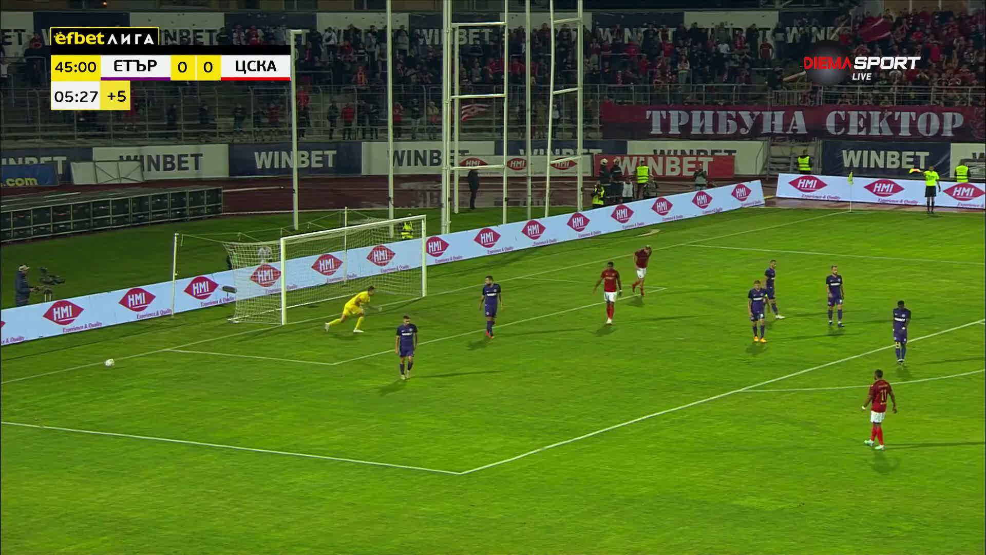 Етър - ЦСКА 0:0 /първо полувреме/