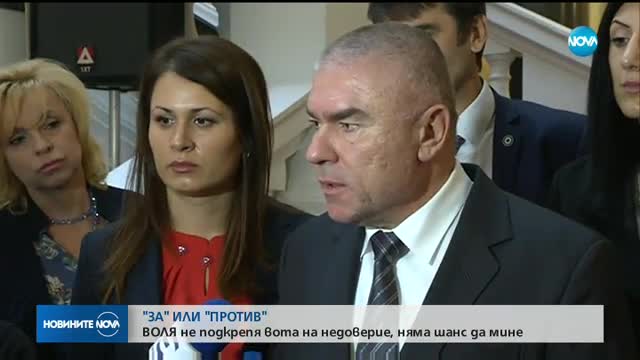 ВОЛЯ не подкрепи вота на недоверие