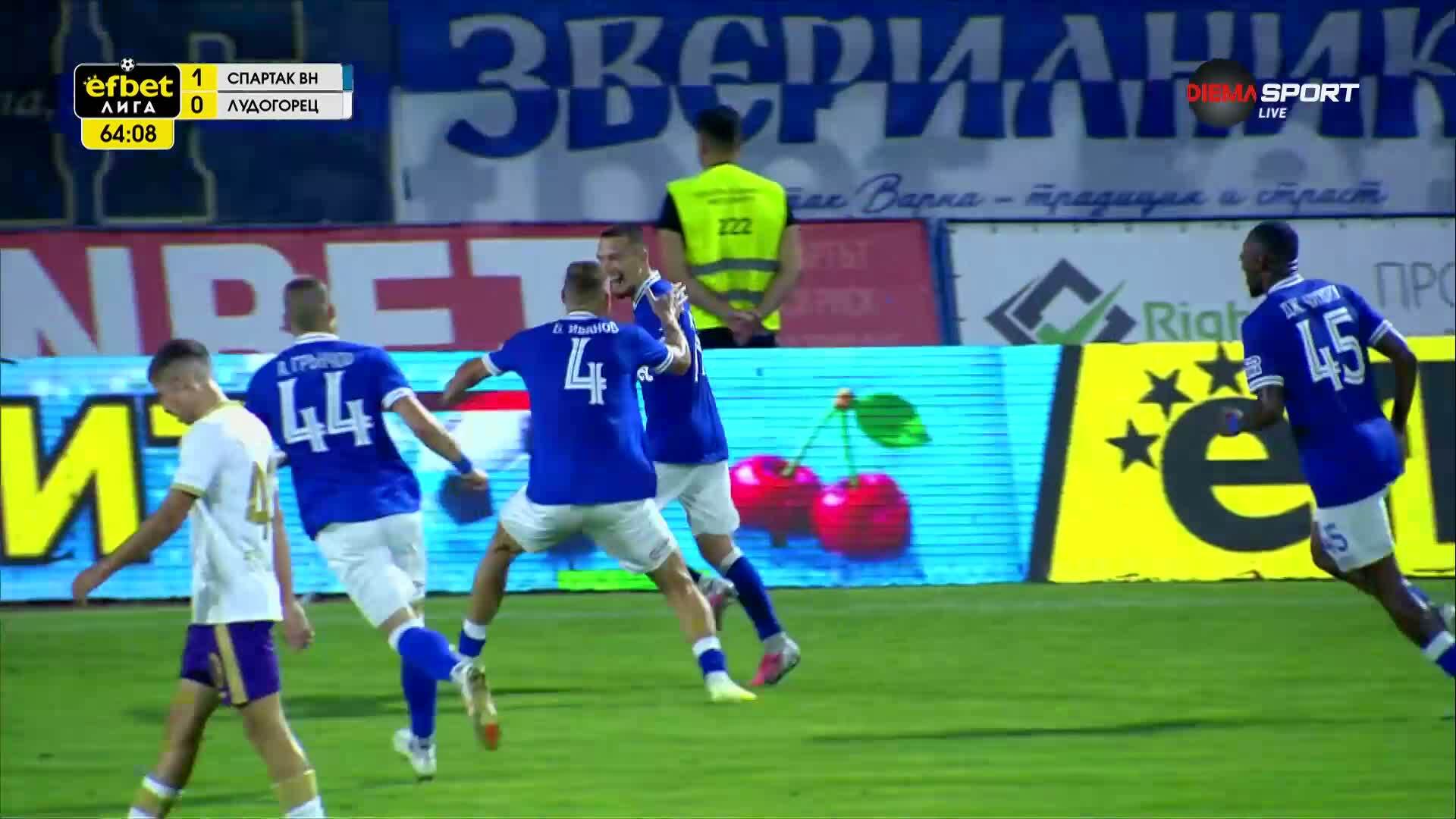 Самуел Майор даде преднина на Спартак Варна срещу Лудогорец
