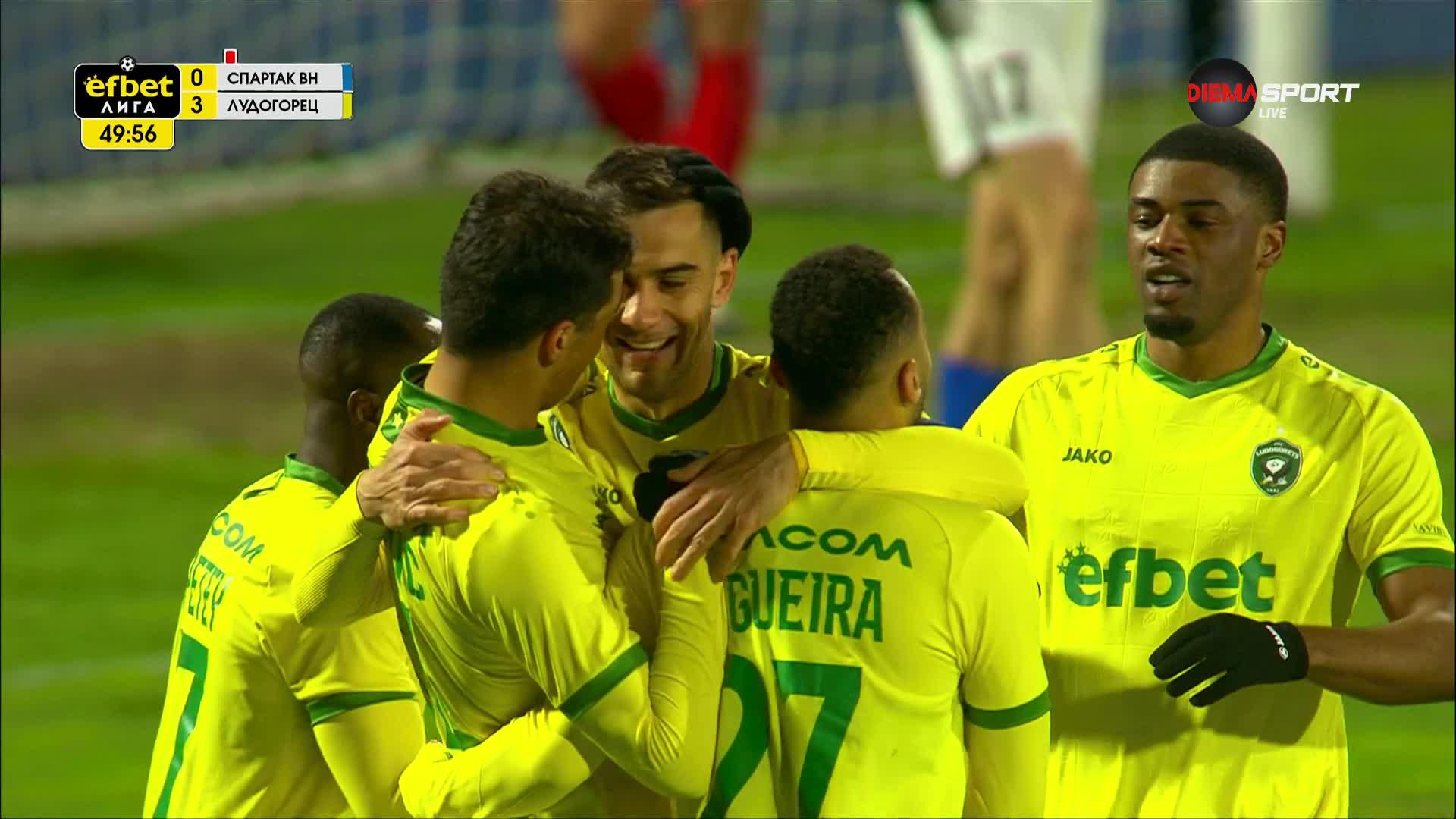 3:0 за Лудогорец! Пълна доминация срещу Спартак Вн