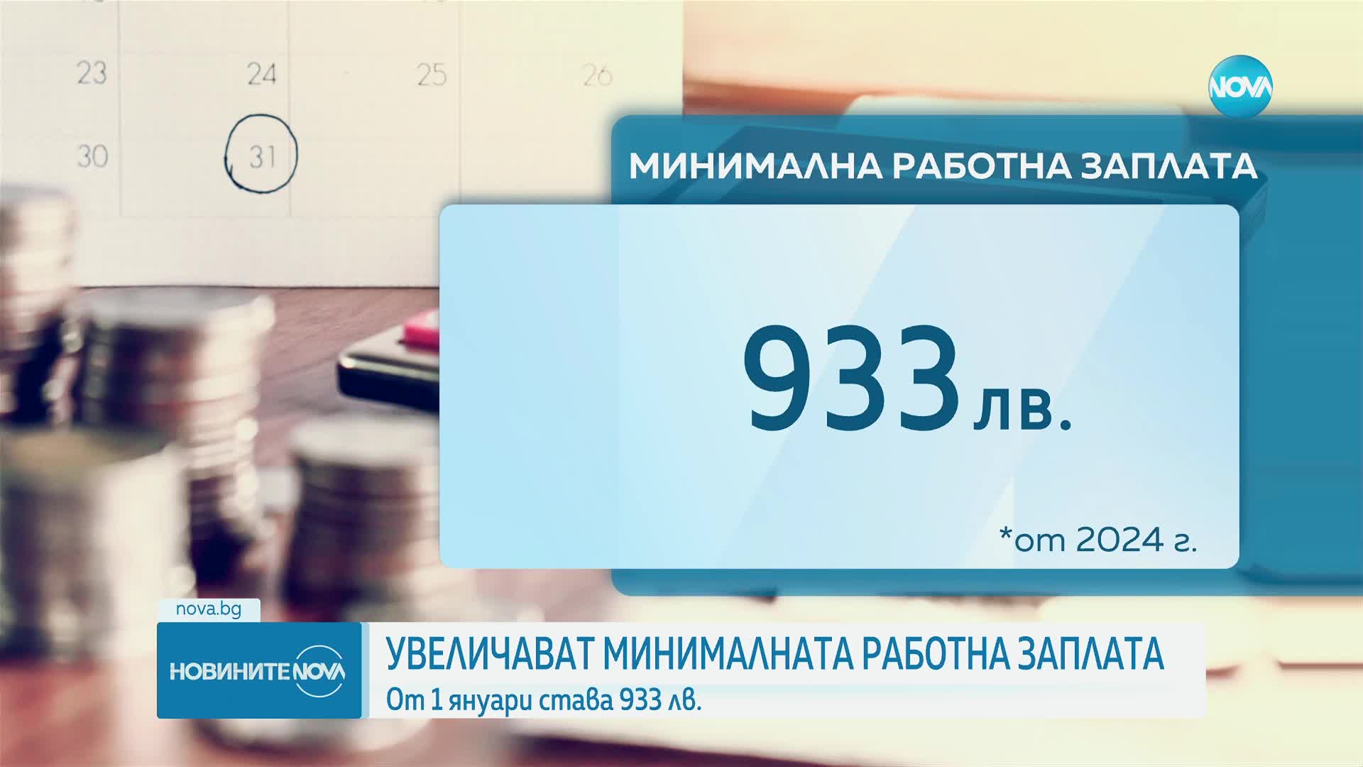 Кабинетът реши: Минималната заплата става 933 лв. от 1 януари догодина