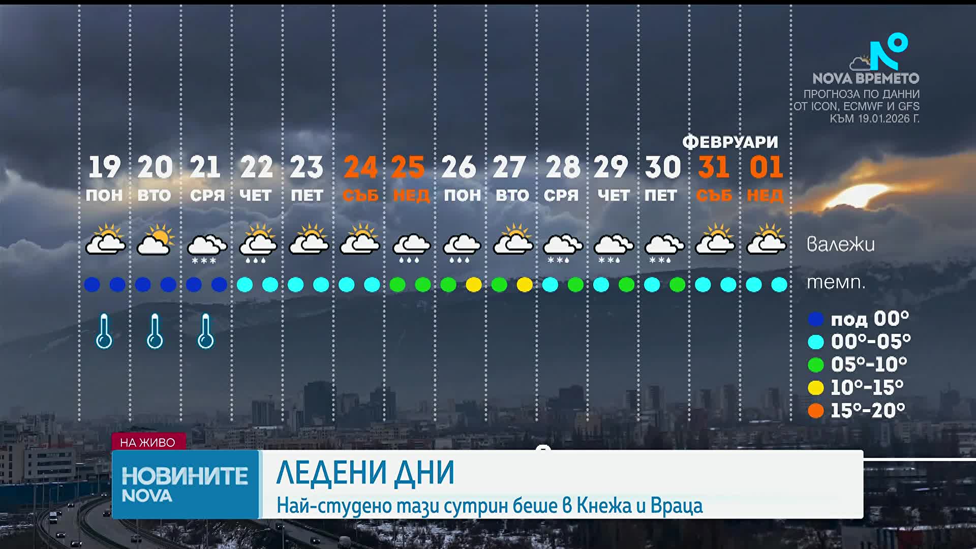 Седмицата започва с ледено време. Къде е най-студено днес