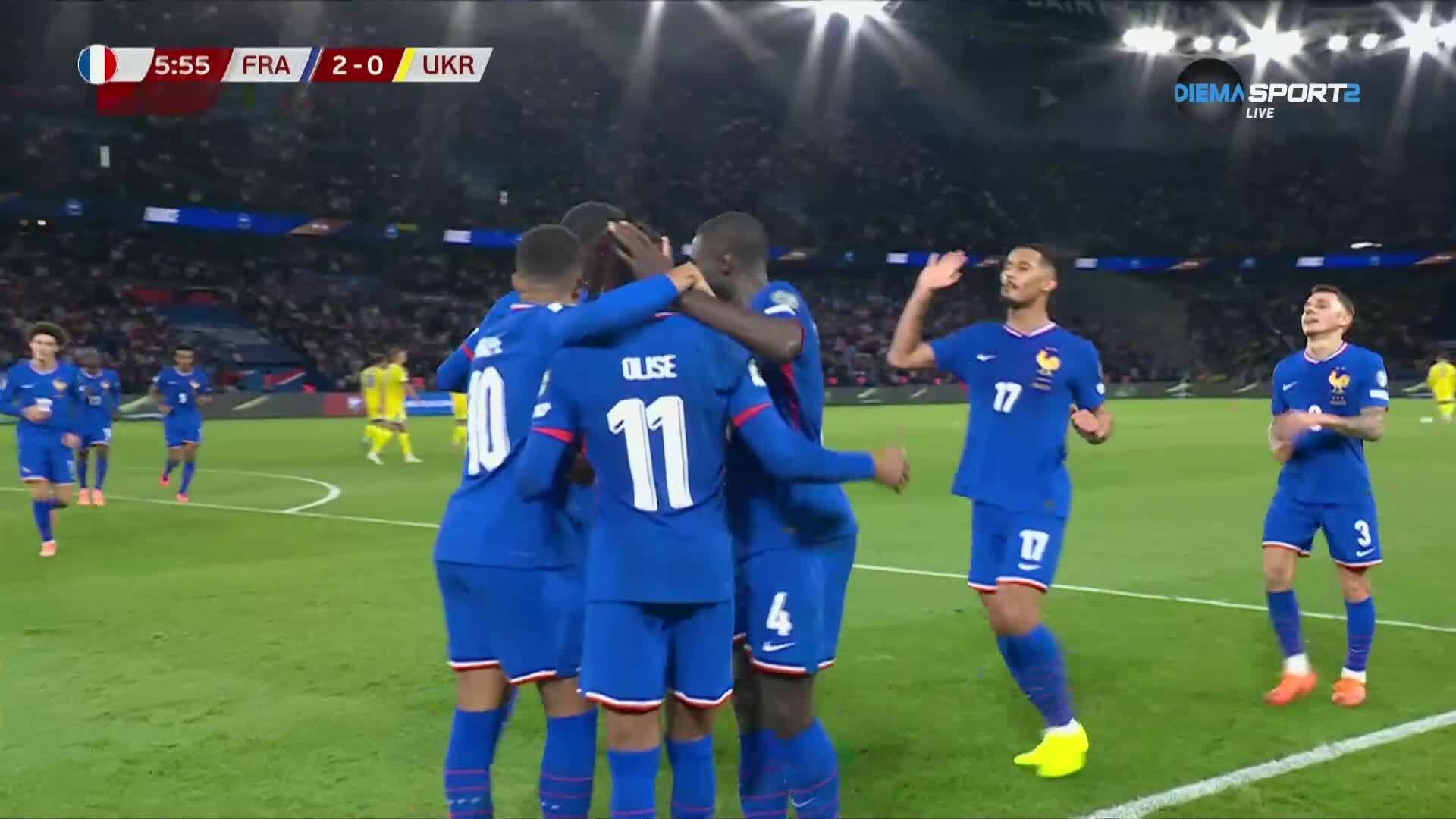 Олисе бележи за 2:0 срещу Украйна
